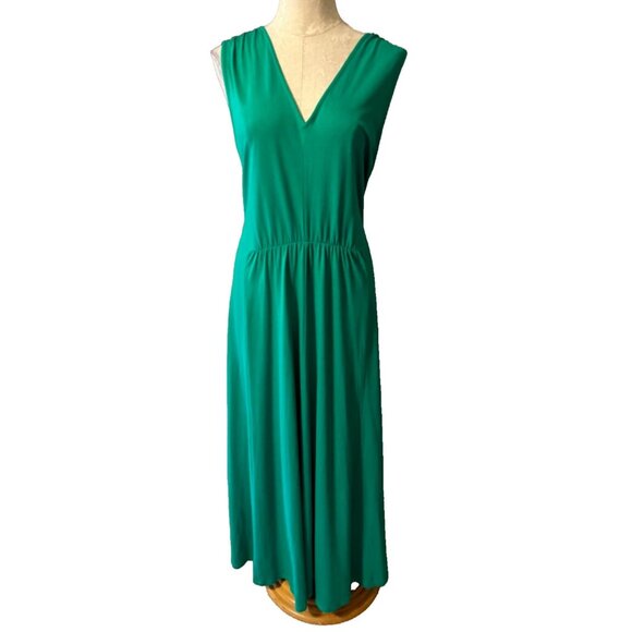 Soft Surroundings Maxi Dress Green 1X Cotton Modal Sleeveless Washable NEW - Picture 1 of 7